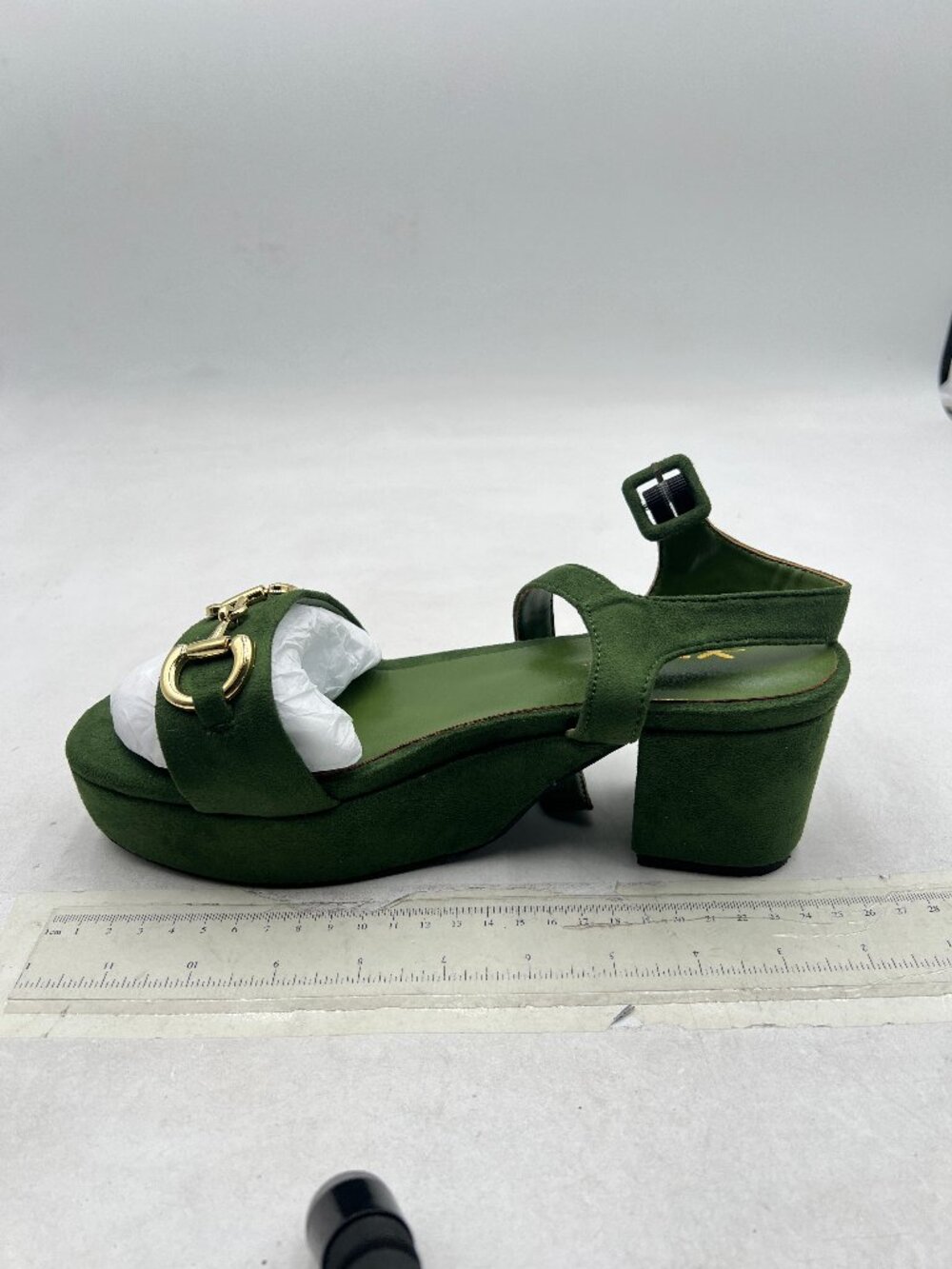 XYD Green Block Heel Platform Sandals Open Toe Summer Comfort Shoes
